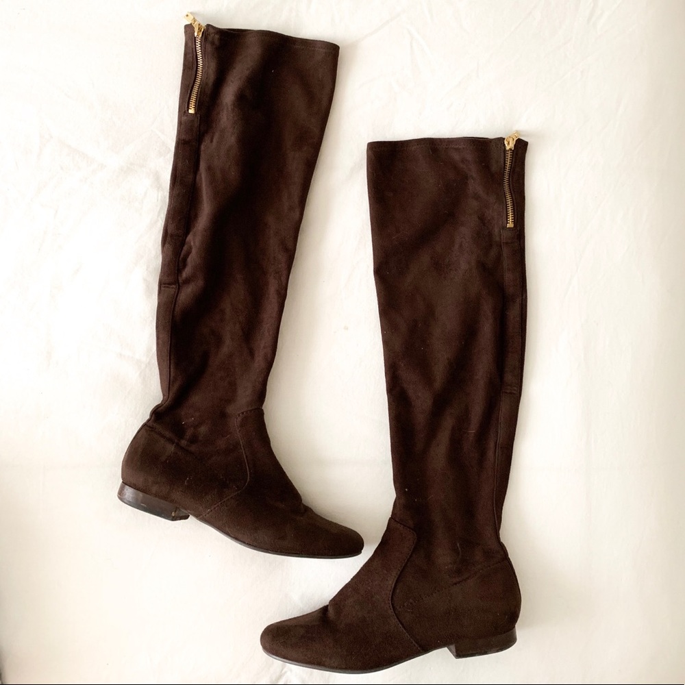 Ivanka Trump Knee-High Brown Suede Boots